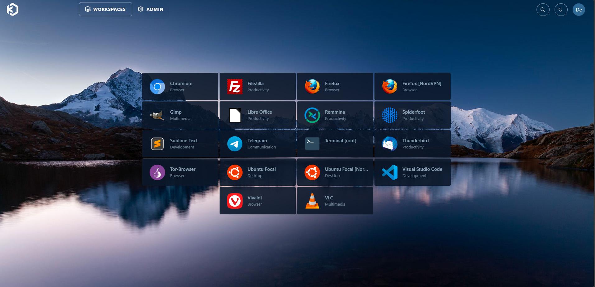 Kasm Workspaces Dashboard
